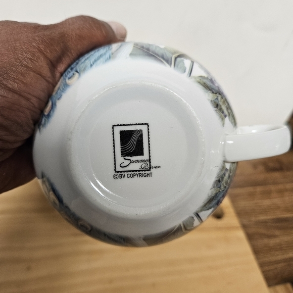 Copyright BV Porcelain "Summer River" Blue Tea-for-One Teapot and Cup Set - Picture 11 of 15